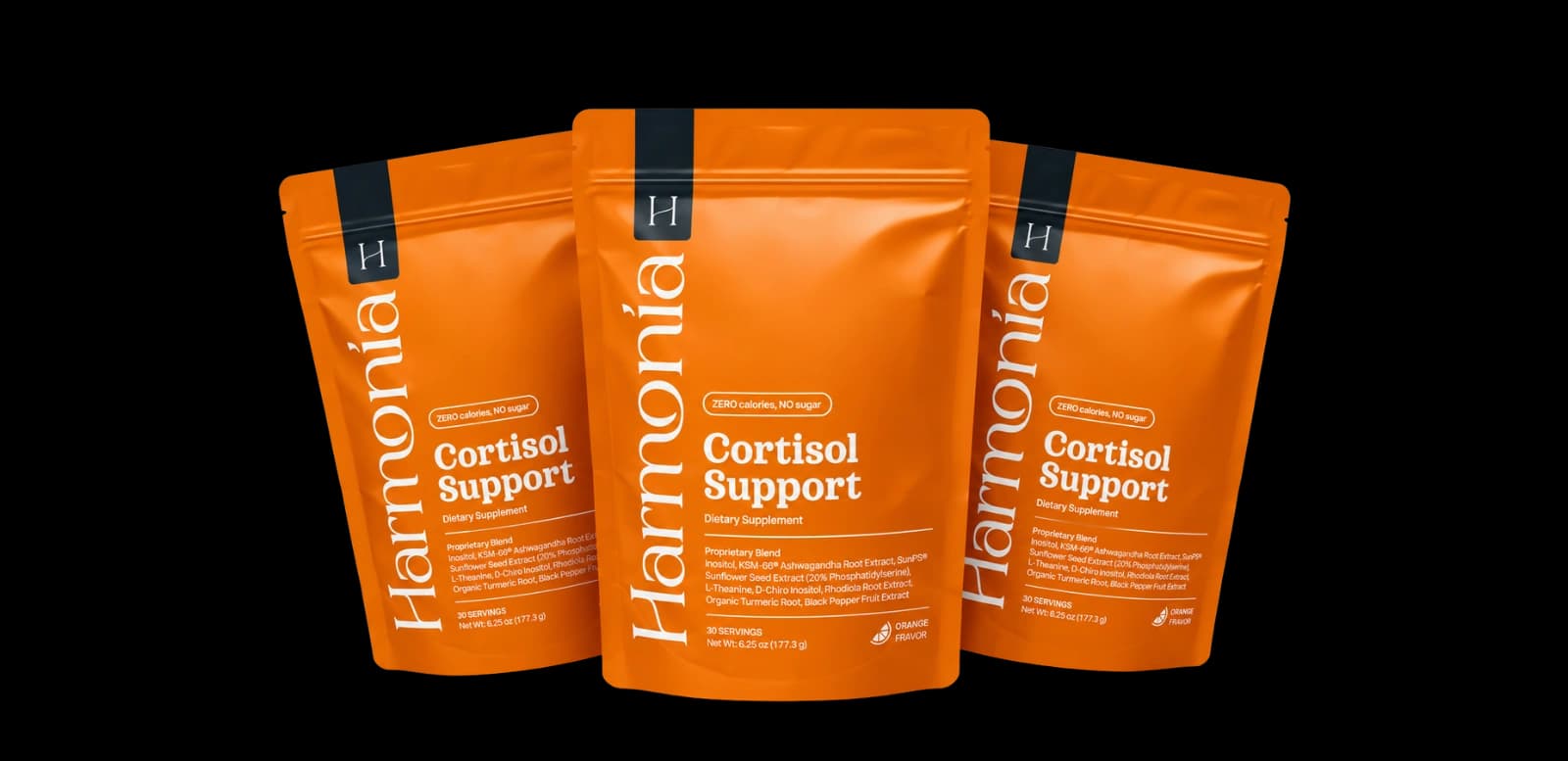 Three Harmonia supplement pouches